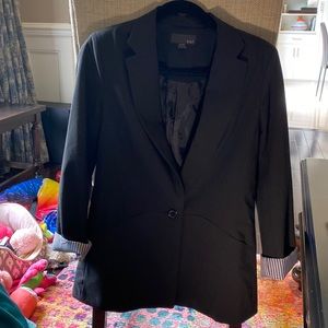 Oversized blazer with striped cuffs